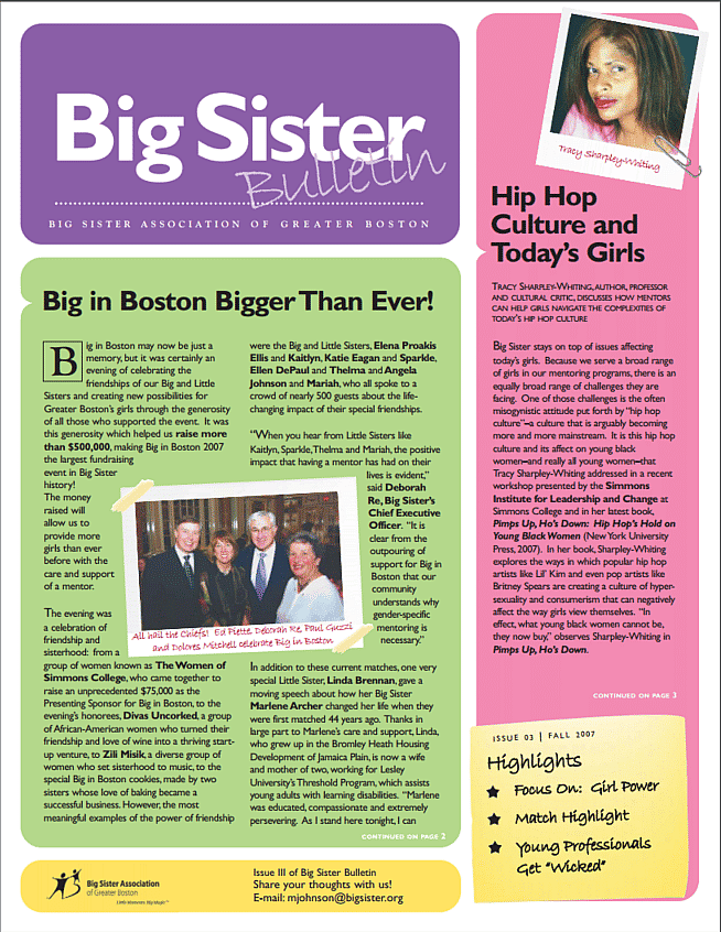 big sister fall bulletin newsletter
