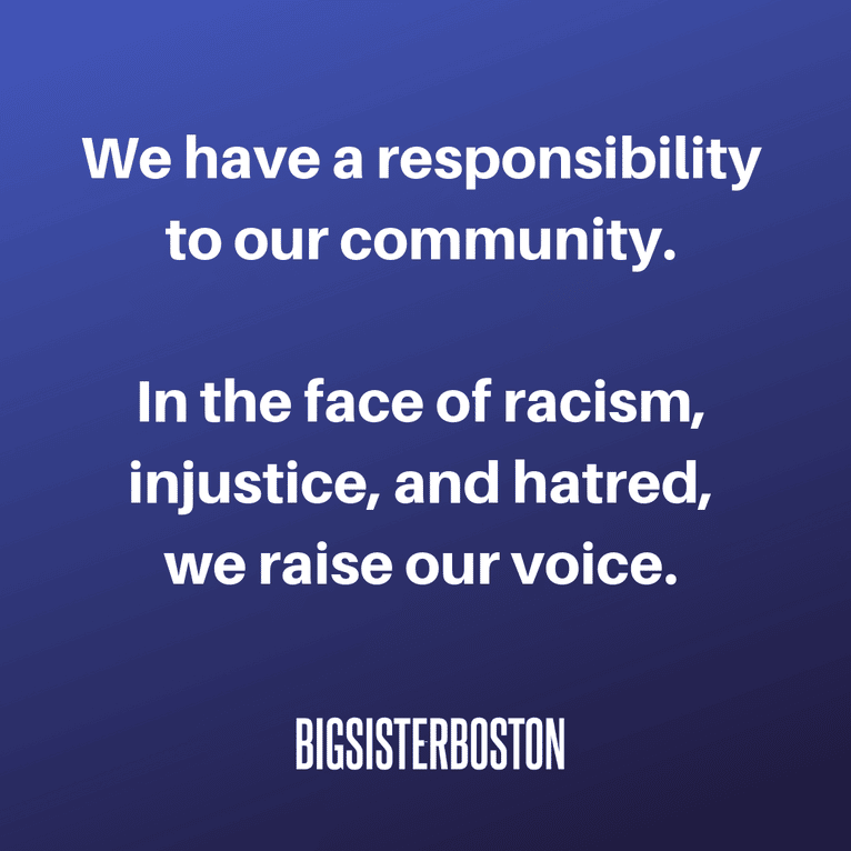 big sister boston poster standing up against racism